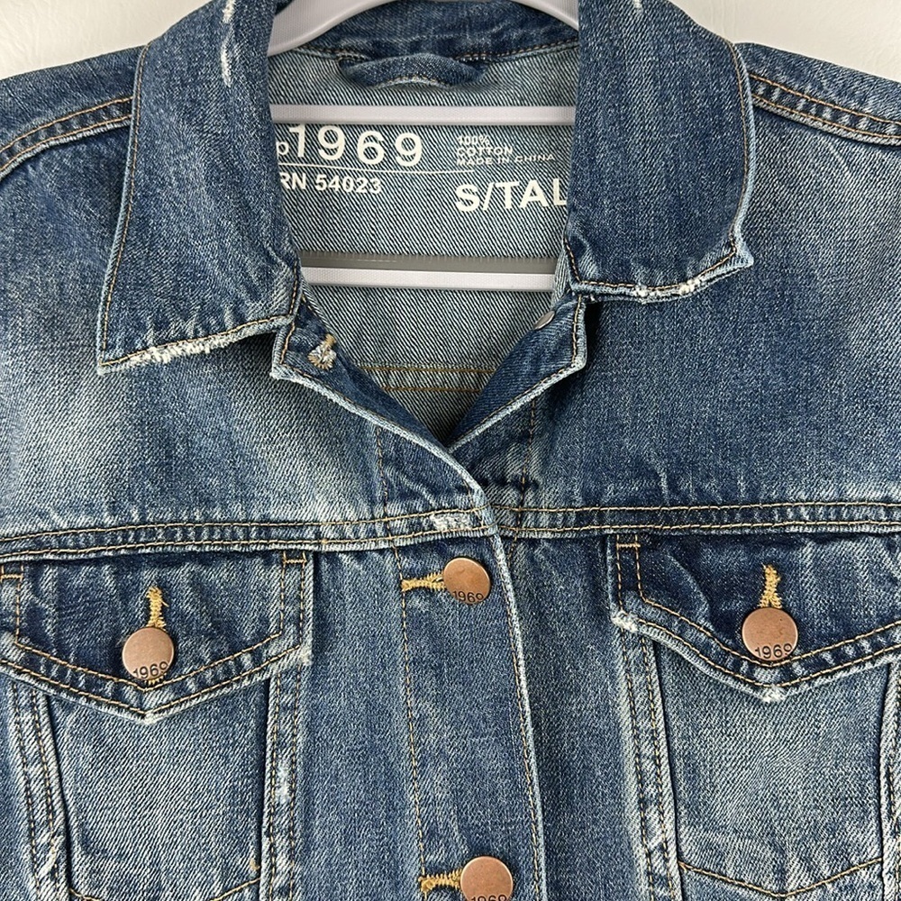 GAP 1969 Icon Flap Jack Medium Wash Denim Jacket - Picture 2 of 9